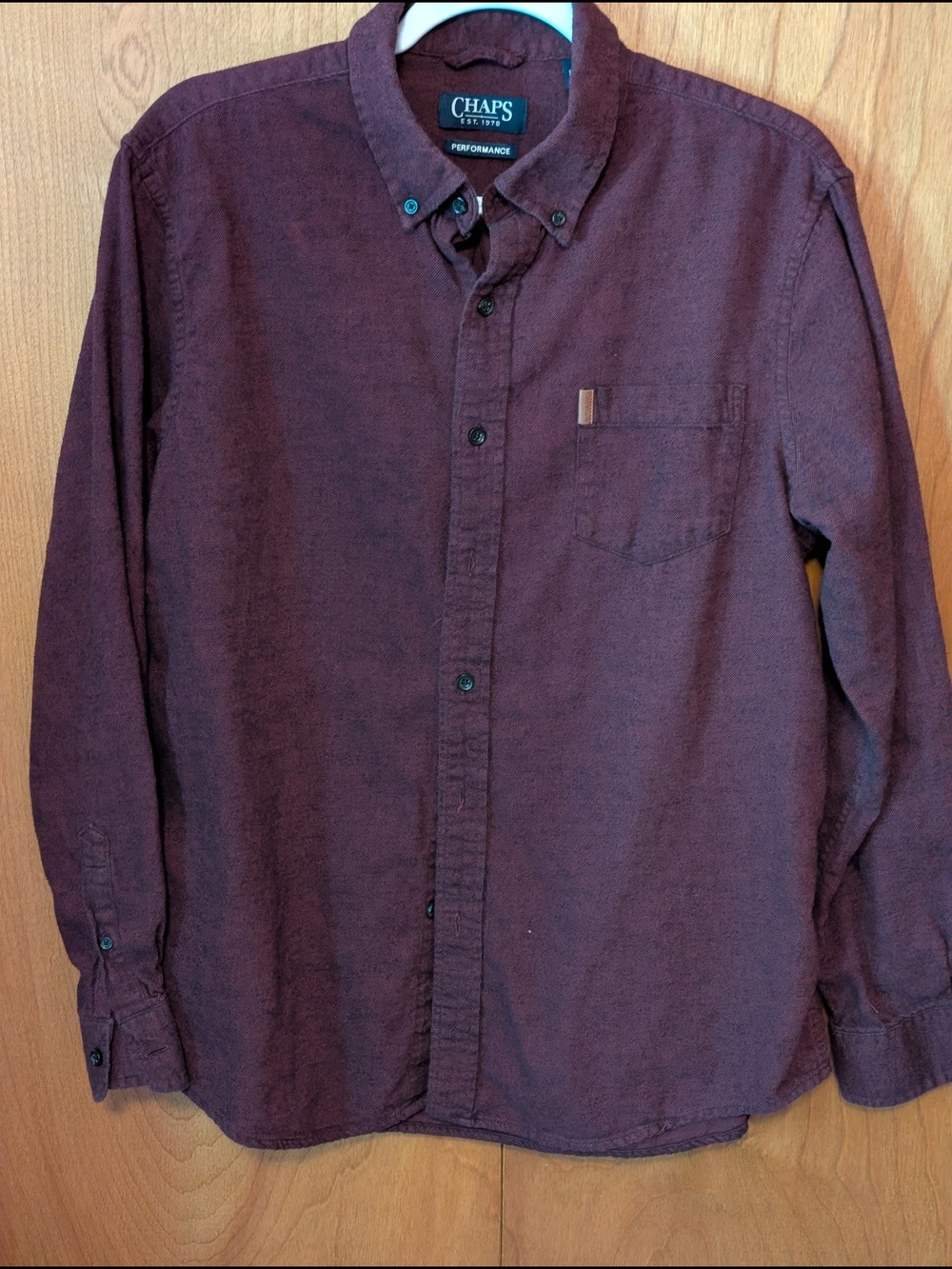 Chaps Men's Button-Down Shirt in Deep Burgundy